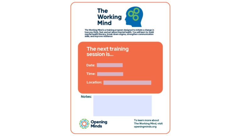 The Working Mind Next Session Fillable Poster