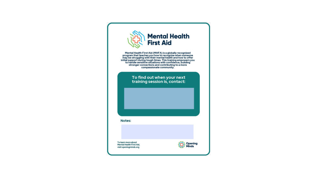 MHFA fillable poster