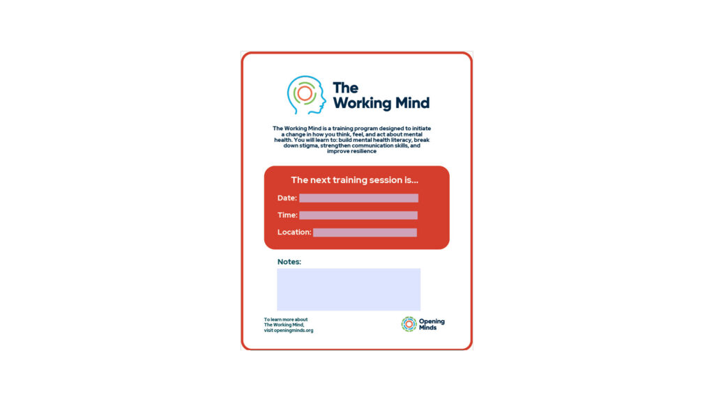 The Working Mind Next Session Fillable Poster