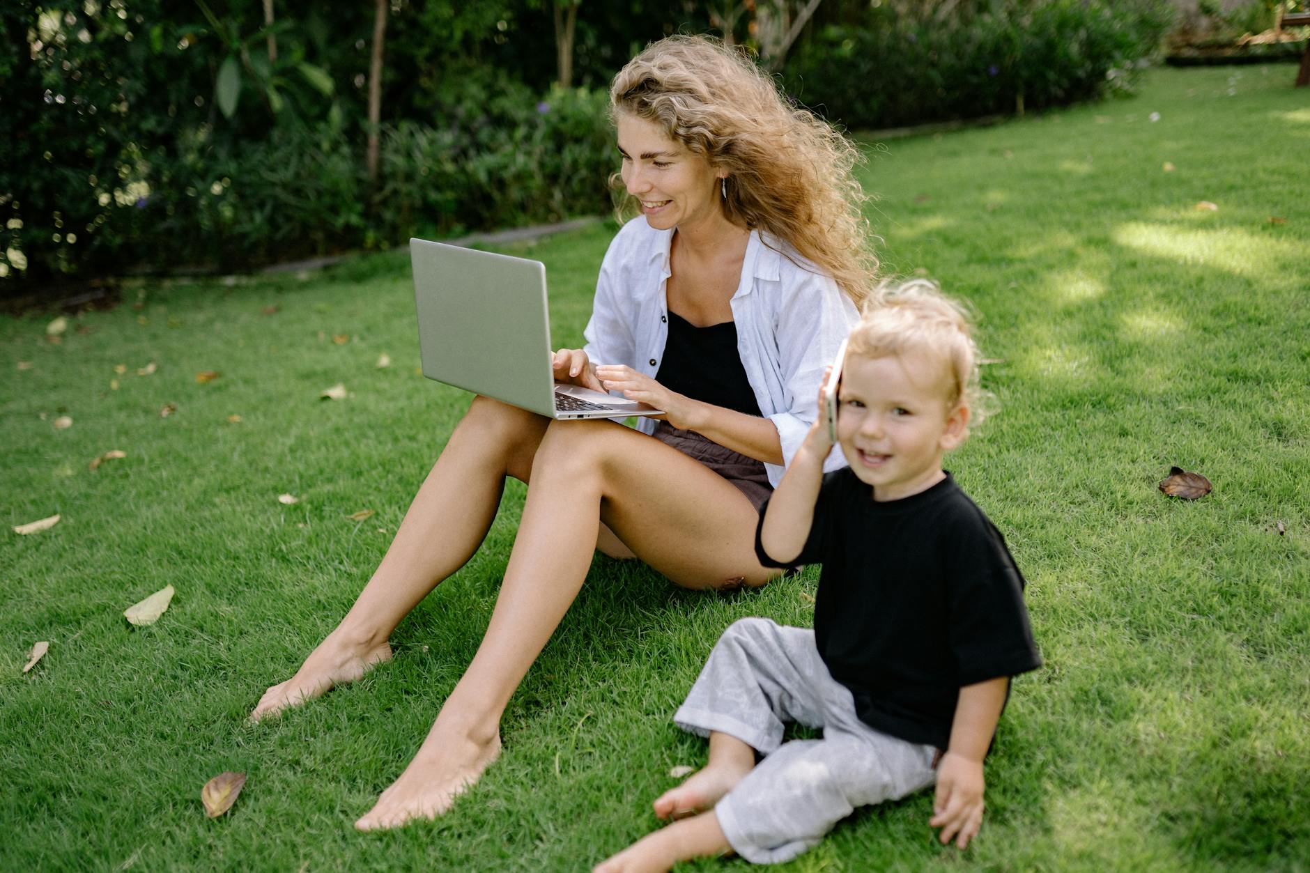 Canadian employee enjoying work-life balance outdoors with family