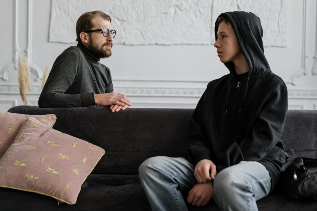 Young adult receiving mental health support in Canada